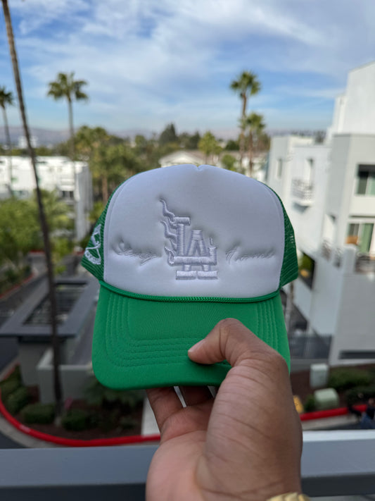 Green “Stay Home” trucker